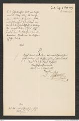 k.k. naturhistorisches Hofmuseum, Intendanzakten 1885-1896 (Hauer), Aktenzahl Z.244/1889, Seite 1